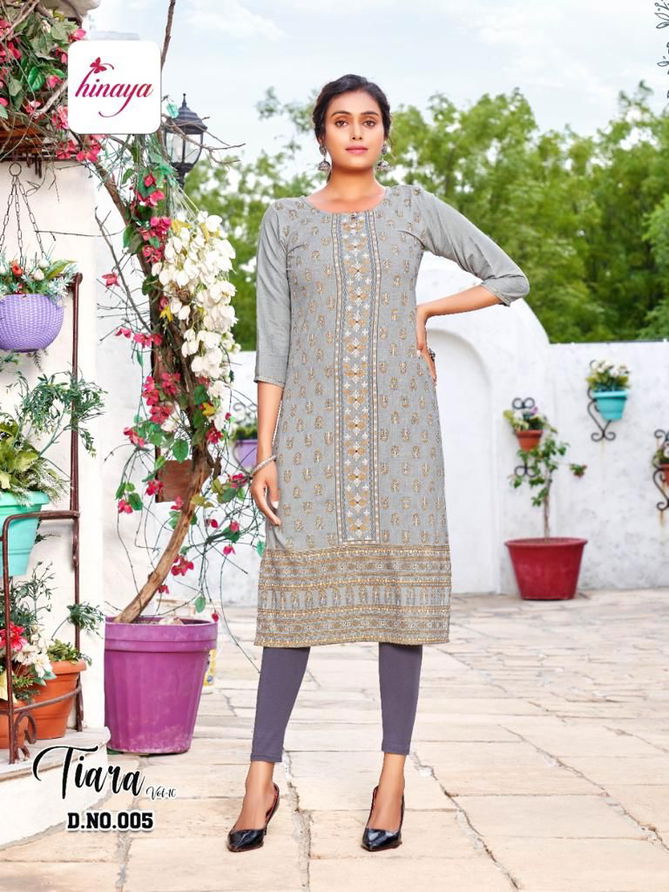 Hinaya Tiara 10 Fancy Ethnic Wear Rayon Printed Kurti Collection